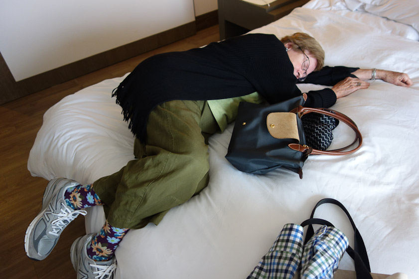 Mariana was felled by jet lag (day 19) and a baaad cold (day 1). We skipped one day of sightseeing and she had dinner several nights in the room.