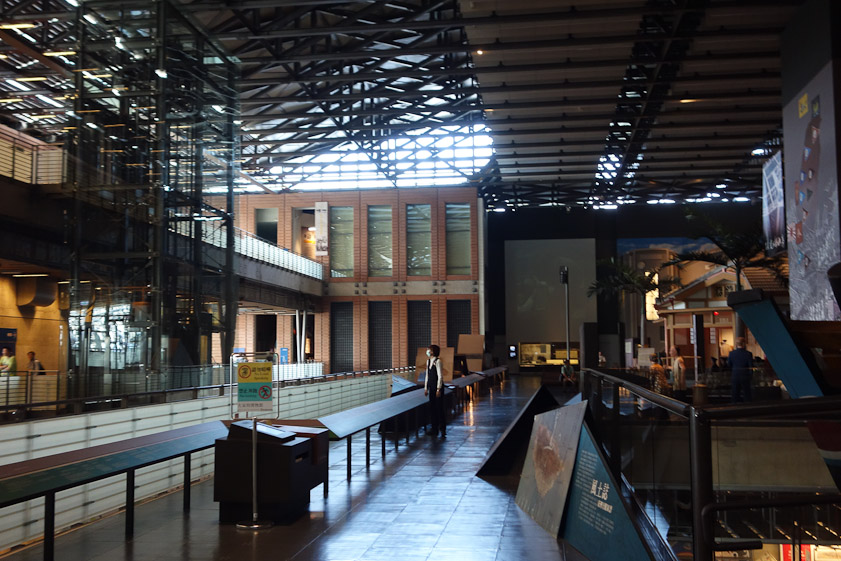 The architecture of the interior of the history museum is uninspiring, unlike the Souther Branch of the National Palace Museum in Chiayi.