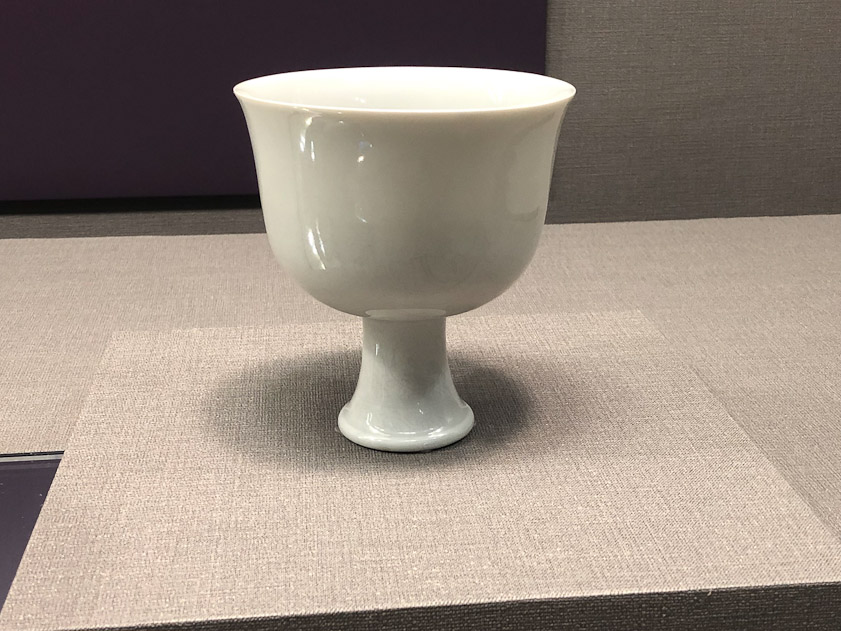 Stem cup in sweet-shite glaze. Ming Dynasty, Yongle Emperor 1403-1424
