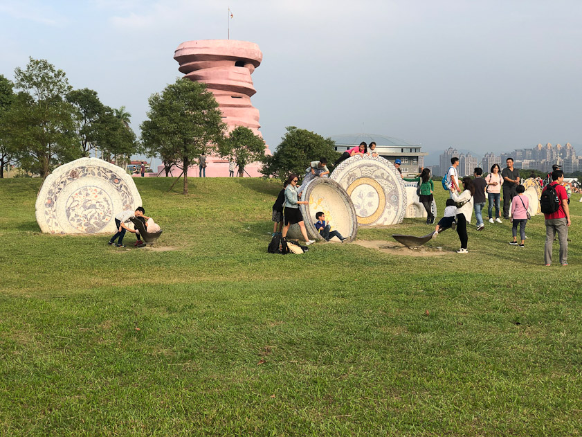 Outdoor art in a park across from the museum.