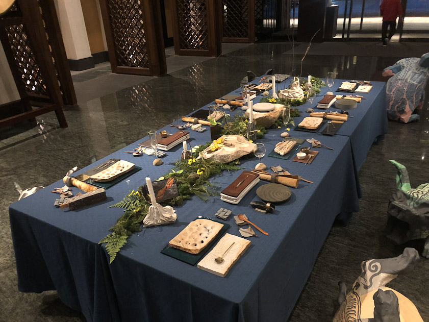 The table was set for the pigs.