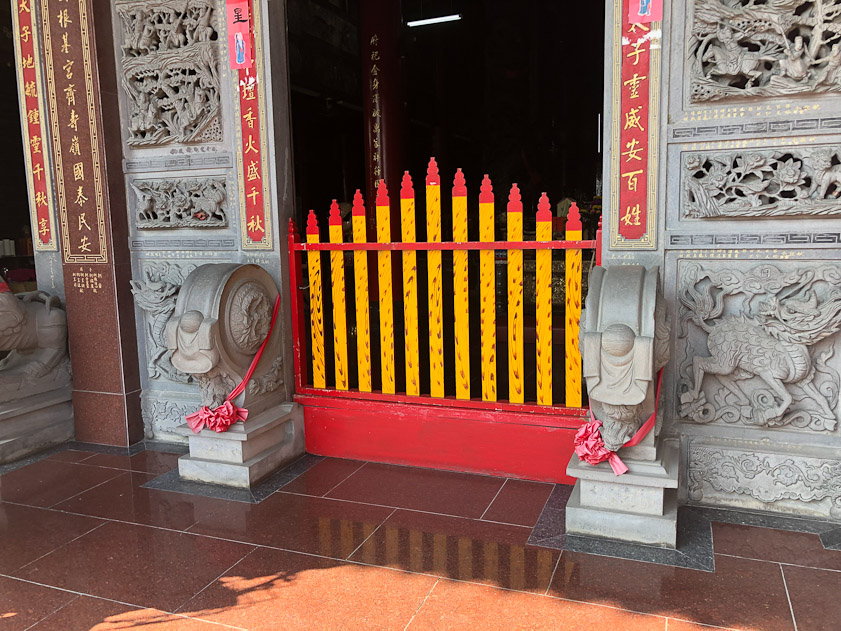 The middle door is closed to ordinary traffic of worshipers and tourists.