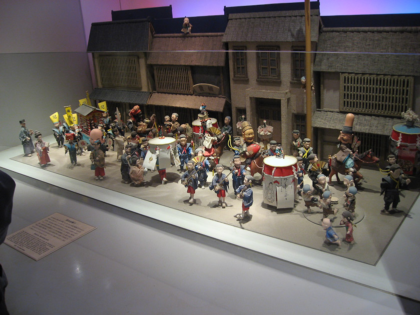 Model of a procession at the Hakata Machiya Folk Museum.
