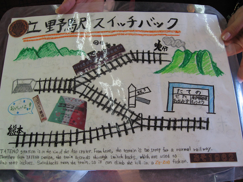At Tateno station we changed trains and  began to travel more steeply, using switchbacks.