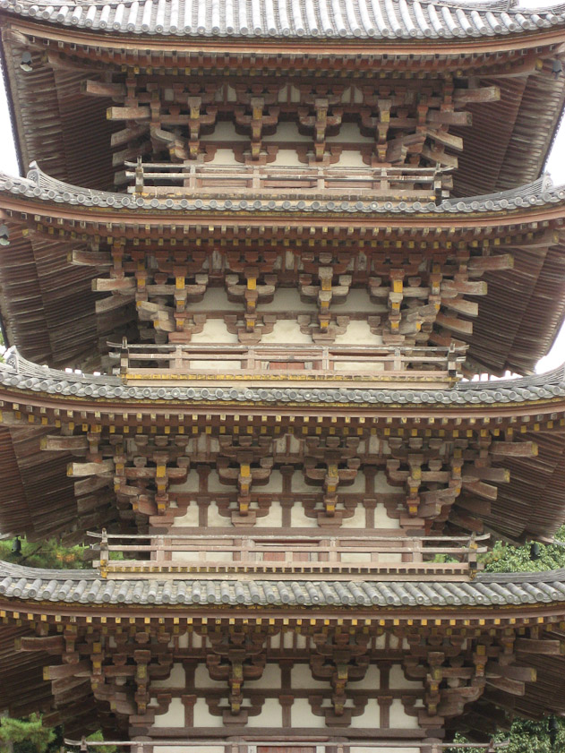 Brackets supporting the roofs.