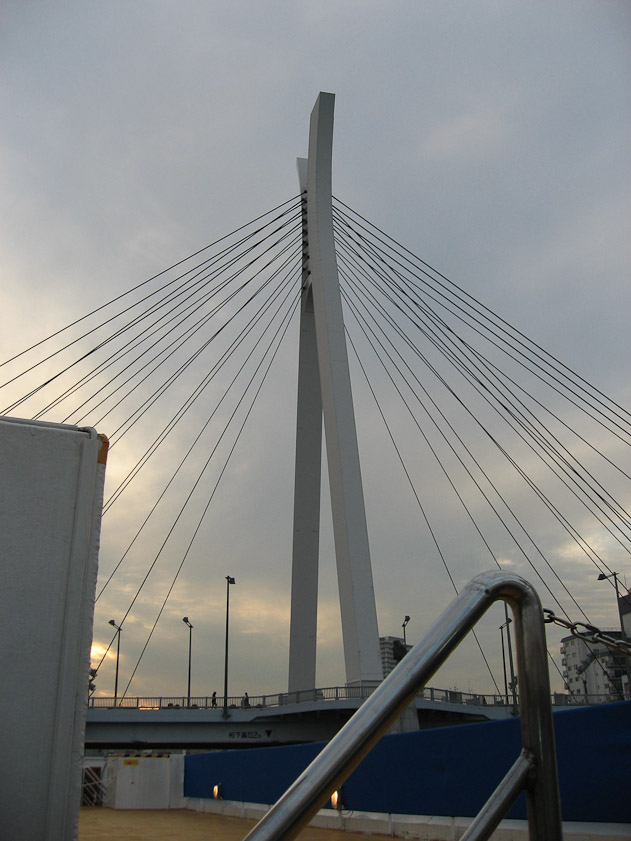 Chuo Bridge is a modern design, a cable-stayed bridge.