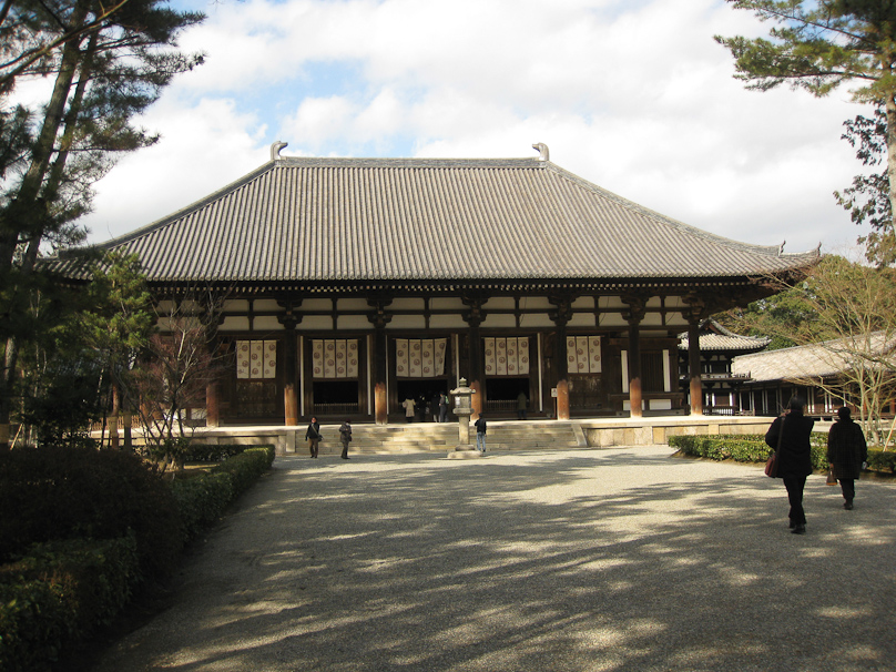 Toshodaiji is near Yakushiji, and was founded in 759. It is set in woods, unlike Yakushiji and Horyuji, which are in the open.
