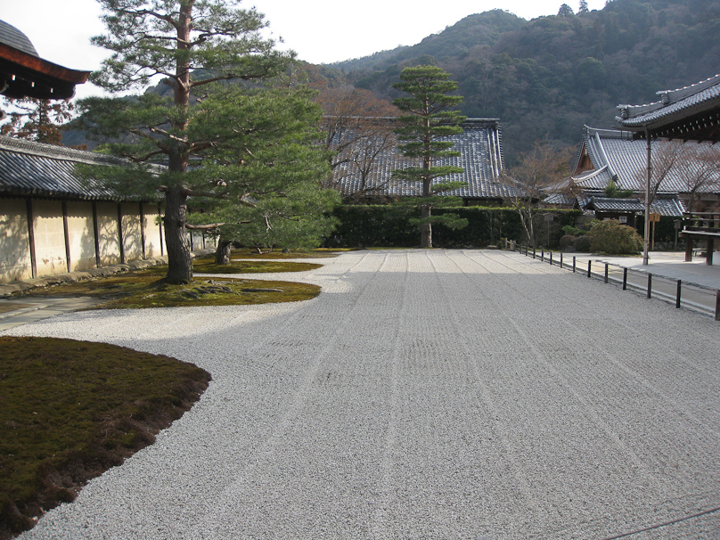On the other side of the river we visited Tenryu-ji, a temple with another famous garden. This is at the entrance to the temple.