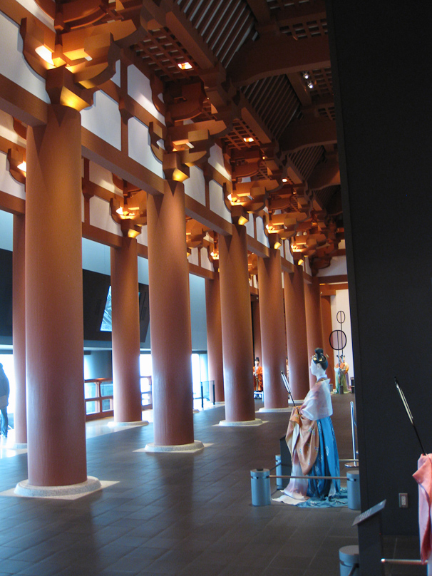 Interior of the reconstructed Naniwa Palace.