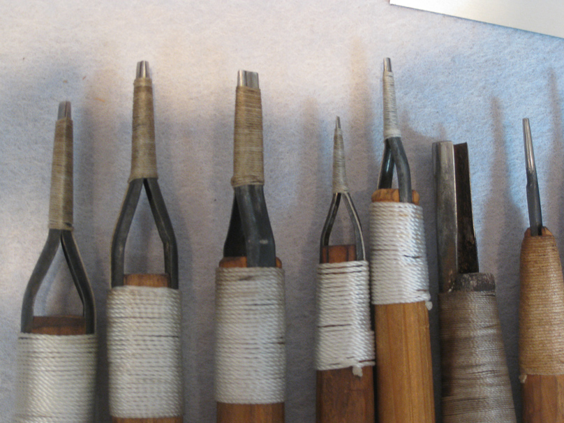 These are punches used to cut stencils. There are four methods of cutting stencils: drill, punch, thrust, and stripes.