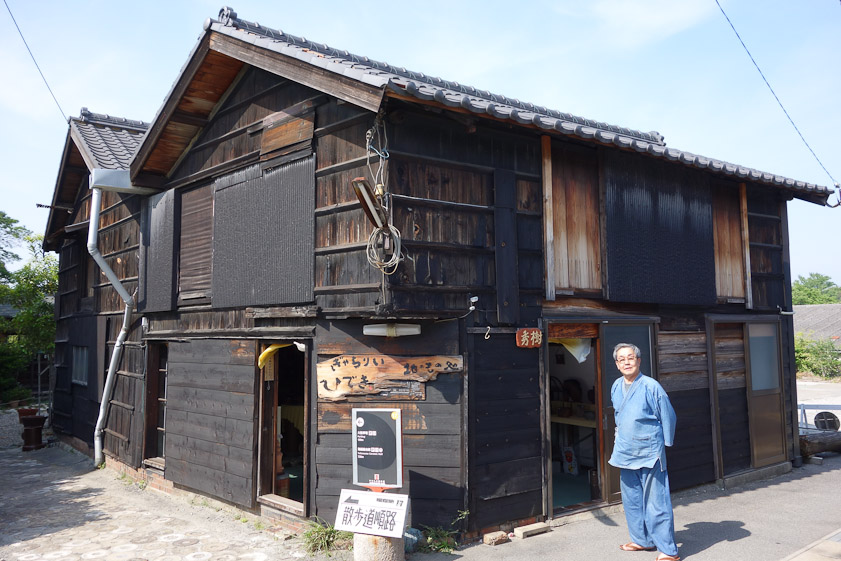 Hideki Yoshikawa outside his pottery
