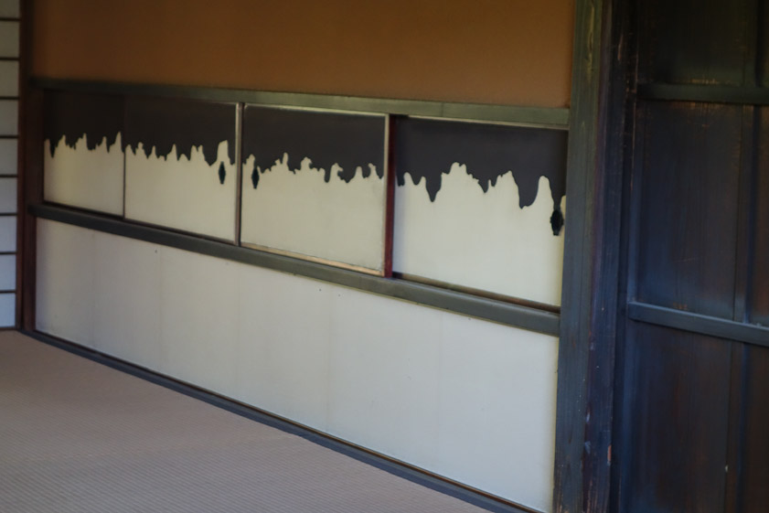Screens in the Shoiken at Katsura Villa with an interesting design.