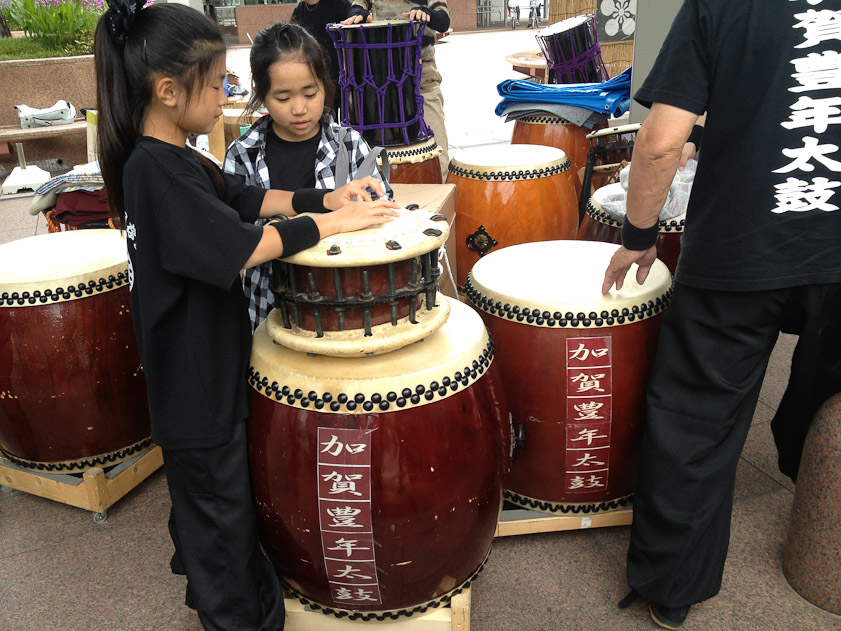We missed hearing the taiko drums, but saw them the next morning at the train station.