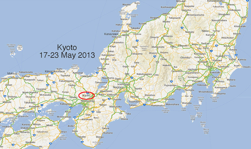 After four nights in Nagoya we traveled by shinkansen to Kyoto, a 36 minute ride.
