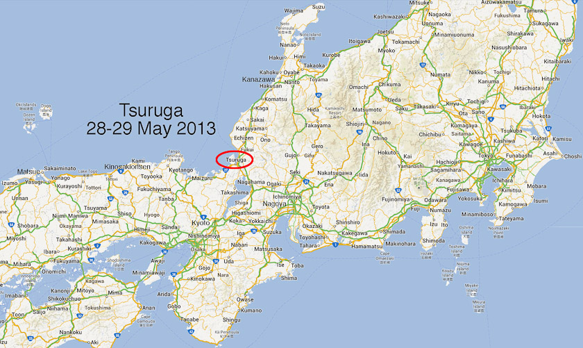 Our third stop on the coast was Tsuruga. The trip there from Kinosakionsen took four train changes and 6+ hours.