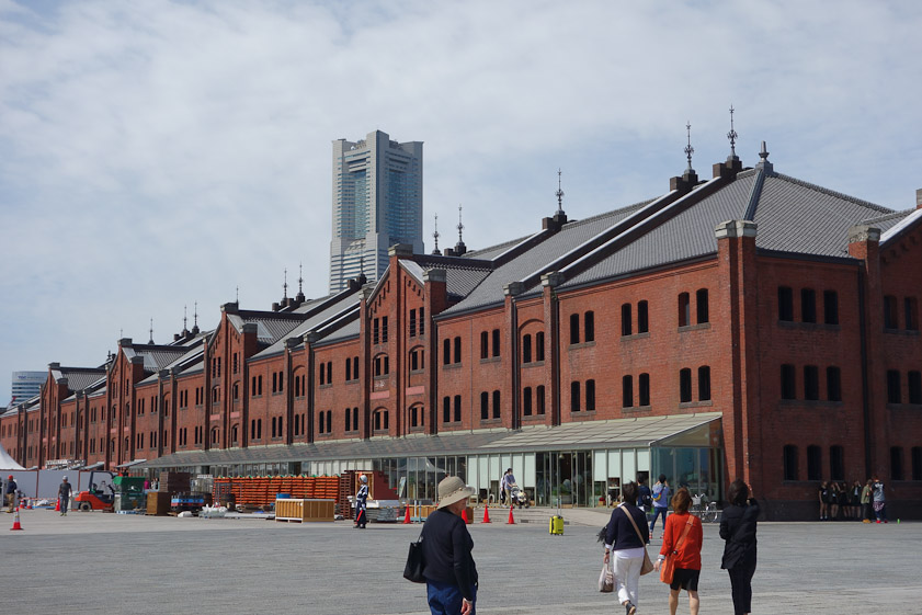 Our first tourist sight in Yokohama was the Red Brick Warehouses, formerly used by Customs and now a set of shops and restaurants.