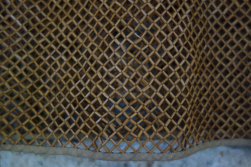 Thousands of little tubes held in a matrix of knotted string.