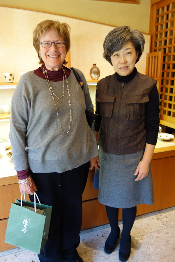Mariana with one of the proprietors of the Kanoya Gallery