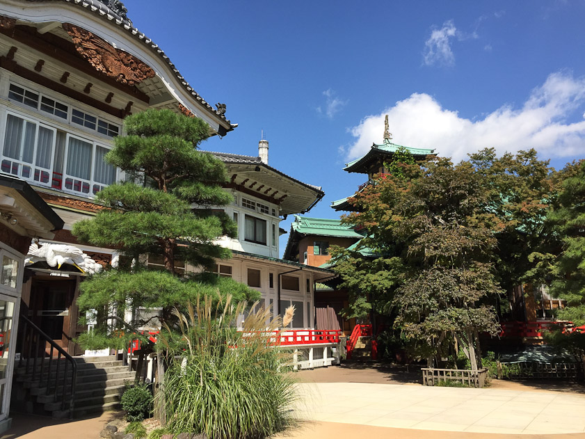 The Fujiya was built in a series of projects. The Main Building (left) is from 1891. The Dining Room (hidden by trees at right) is from 1930.