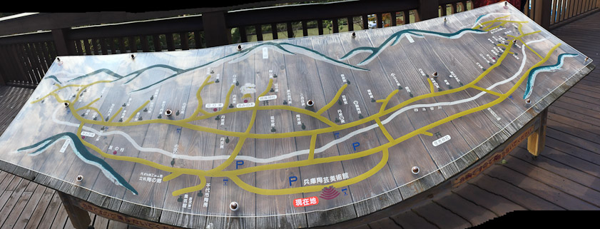 Map of the view, showing about three dozen kilns.