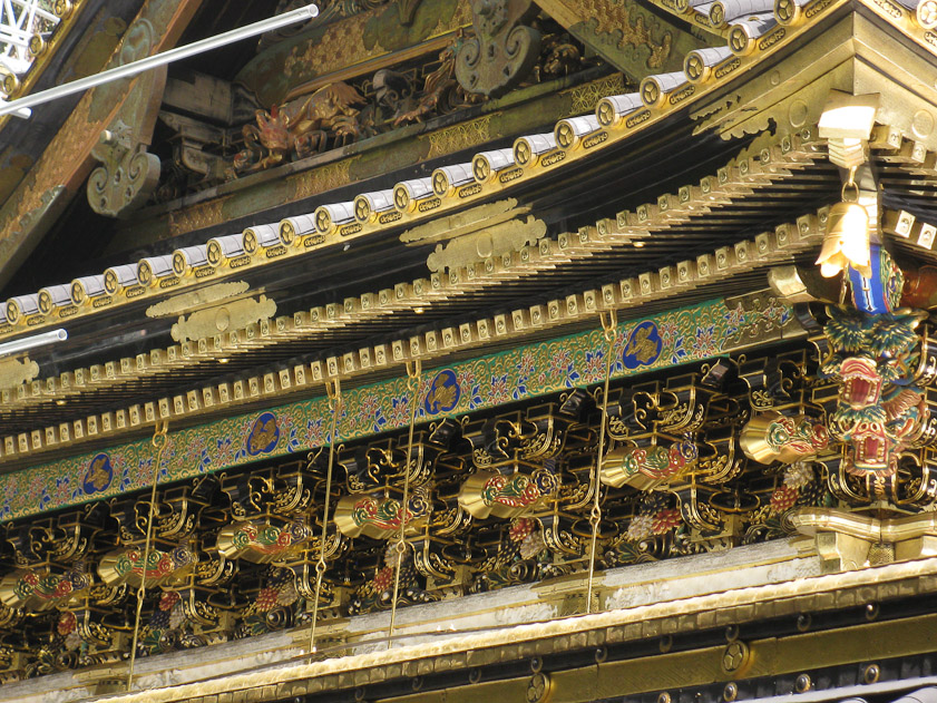 Recently restored eaves of the Haiden (Worship Hall).