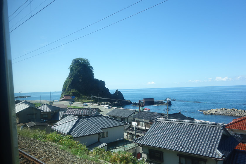 The track ran close to the Japan Sea, on the western side of Tohoku in Honshu.