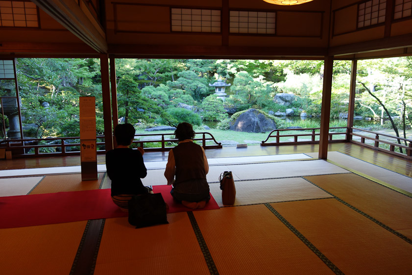 Garden viewing room at Saito Family Summer Villa in Niigata. We had a cup of macha here.