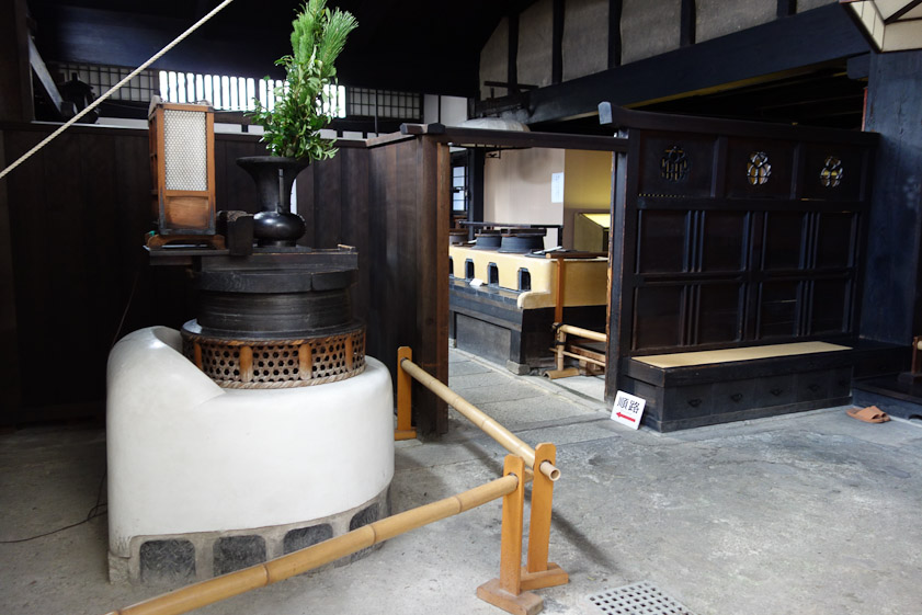 Part of the large kitchen that served all the rooms in the Sumiya.