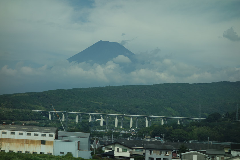 We saw Mount Fuji from the shinkansen as we traveled from Nagoya to Tokyo