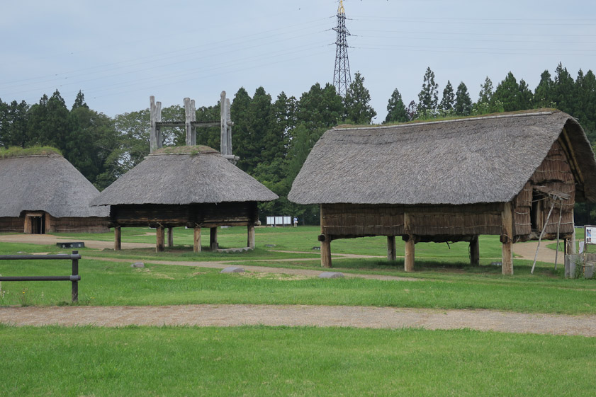 The site also had reconstructed buildings raised on pillars.