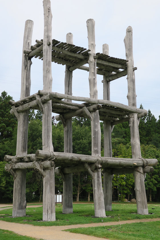 This tower was reconstructed based on measurements of the holes. It may have been a watch tower, though that is conjecture.