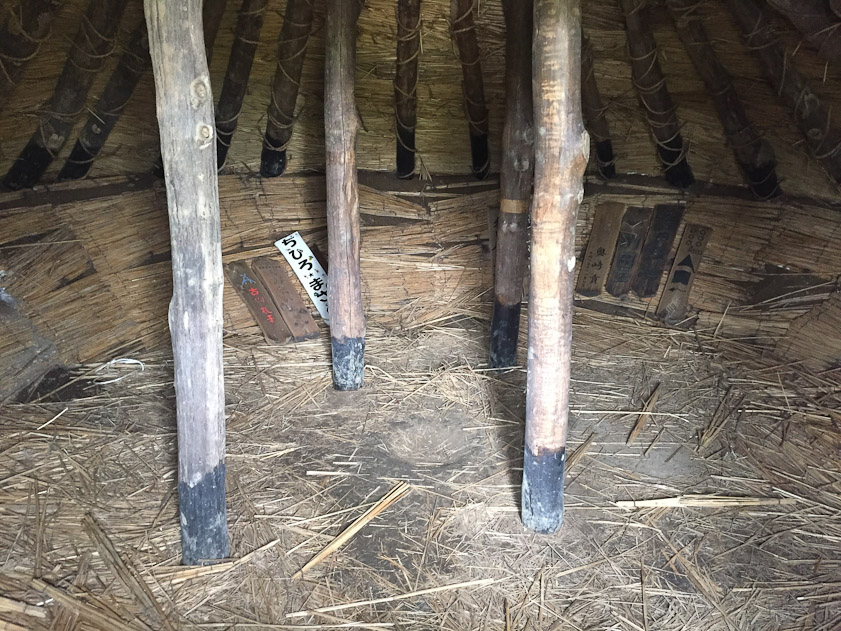 Interior of the small house, which was built over a pit about 1m deep. A hearth would have been in the middle of the dirt floor.