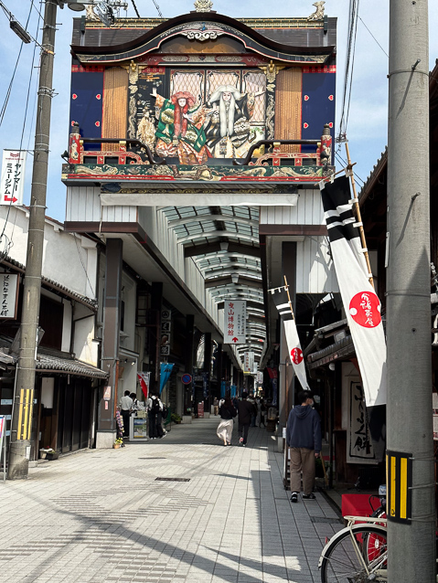 The entrance to a covered mall