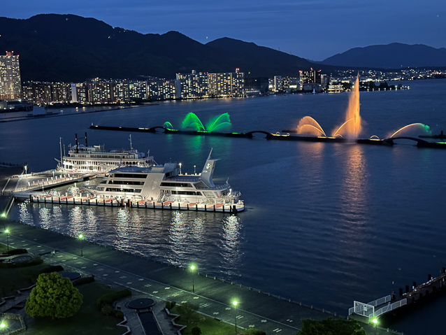 The nightime show was as good as the daytime view.