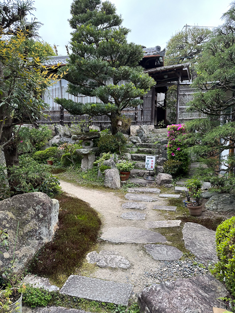 The backyard of the very simple restaurant at the foot of Mt. Hiei