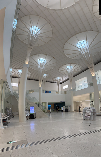 The lobby of the museum reminded me of Gaudi's Sagrada Familia in Barcelona. The columns were curved by my Pano camera shot.