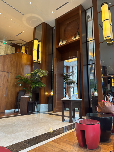 Lobby of the Hyatt Regency in Naha.