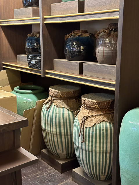 Old traditional tea containers.