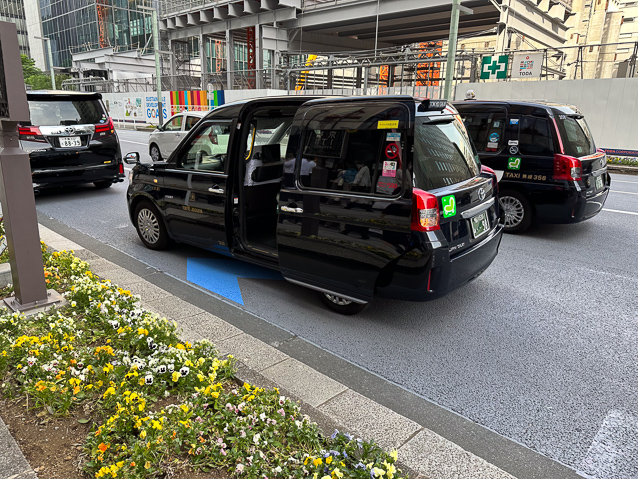 Many Tokyo taxis have a new, comfortably spacious design.