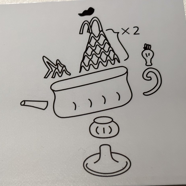 Multiple parts were attached ttogether by hot working.