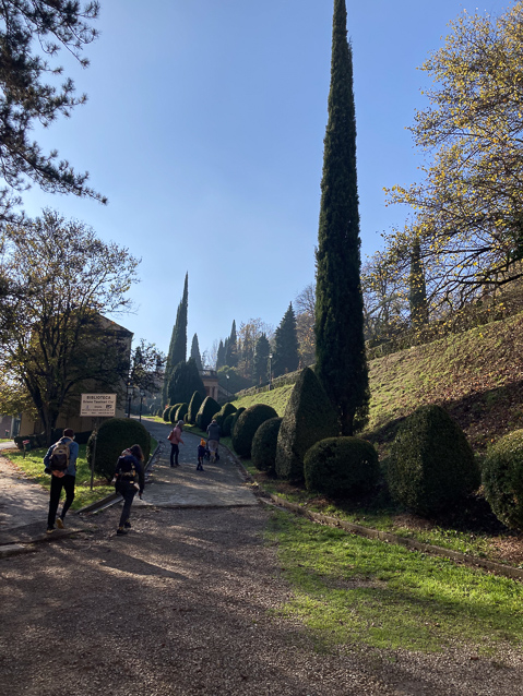 The Museum of Tapestry was closed but we did a little muddy walking in its grounds.