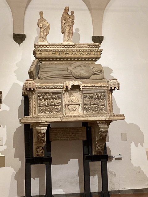 The tomb of law professor Bartolomeo da Saliceto, formerly in the church of San Domenico, by Andrea da Fiesole 1412.