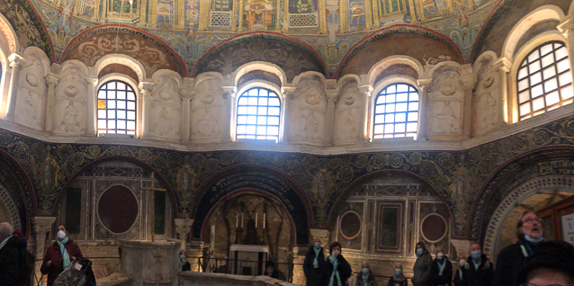 Panorama of half the baptitsery.