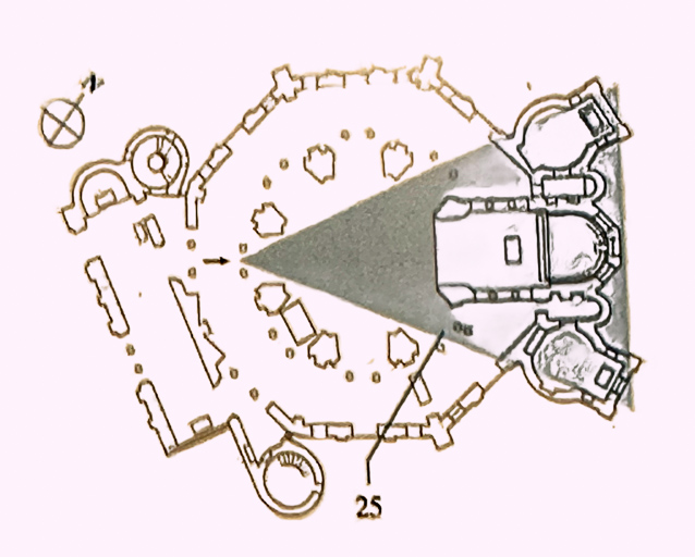 This diagram shows the biewpoin of the preceding photo. Th presbytery