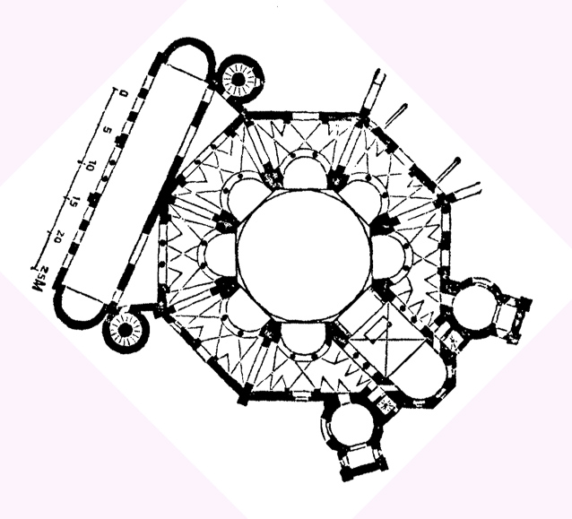 The long structure on the west side of the church was an ardica ( narthex or porch) of the church. Originally it was preceded by a courtyard, which was replaced by a quadrangle of the monastery in the 10c. Thee are two entrances from the ardica to the church. The current tourist entrance is on the south side of the church, however, and the exit towards the Mausoleum of Galla Placidia is on the northl.