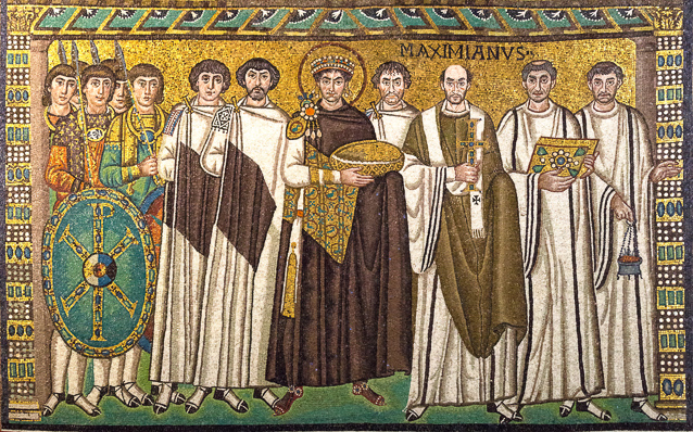 A downloaded image of rhe Justinian mosaic.