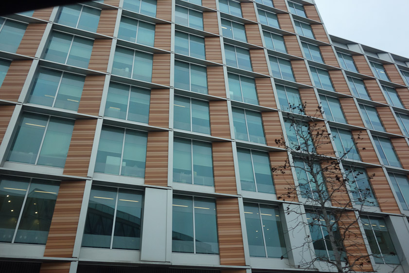 These windows have an unusual trompe d'oeil illusion of depth.