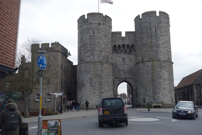 The station is close to West Gate, built 1375-81. A short way down this road (St. Peter's Street), we met a wandering tourist guide, who directed us up St. Peter's Lane to get to the pub that Pete Durbin had recommended to us.