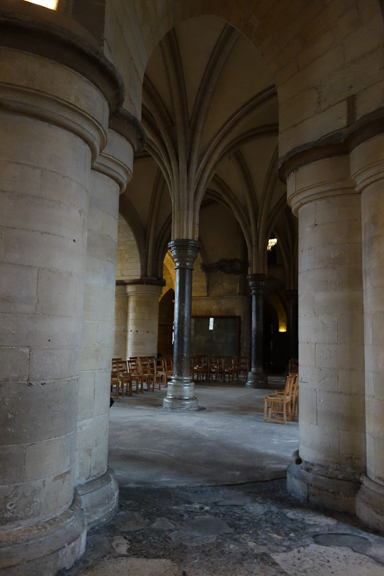 We walked around Trinity Chapel and down stairs to enter the crypt, built by Anselm to support the choir of 1130. 