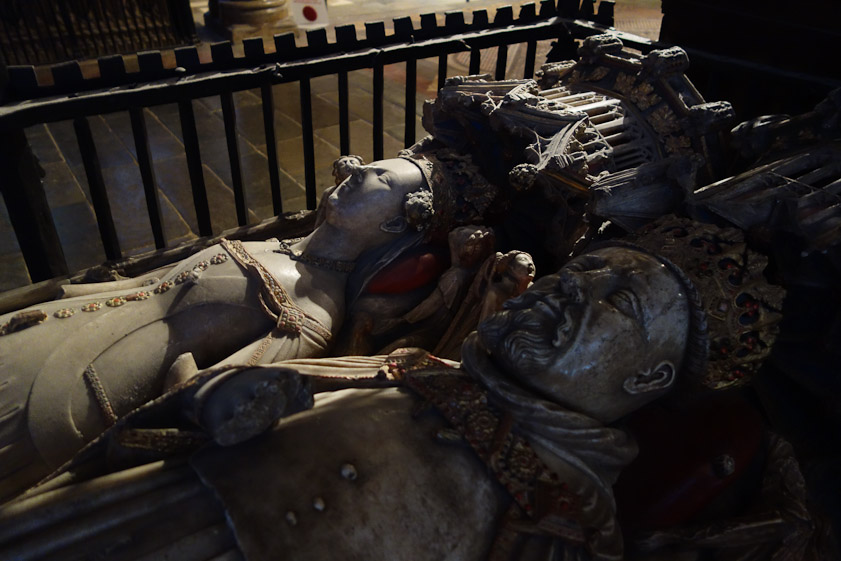 Across Trinity Chapel from the Black Prince is the tomb of King Henry IV (d. 1413)  and his wife, Joan of Navarre.